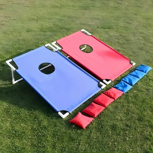 1 pc Of Red Or Blue Portable Cornhole Games - Foldable And Durable, Suitable for Outdoor Parties, Camping And Backyard Entertainment - Comes with 6 Bean Bags, Battery-free, And Perfect for Christmas, Halloween, Thanksgiving And New Year